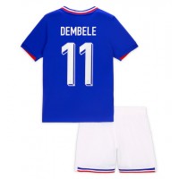 Maglia Calcio Francia Ousmane Dembele #11 Prima Divisa Bambino Europei 2024 Manica Corta (+ pantaloncini)